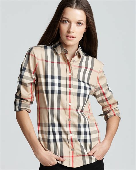 burberry shirt women polo shirt|Burberry plaid women's shirt.